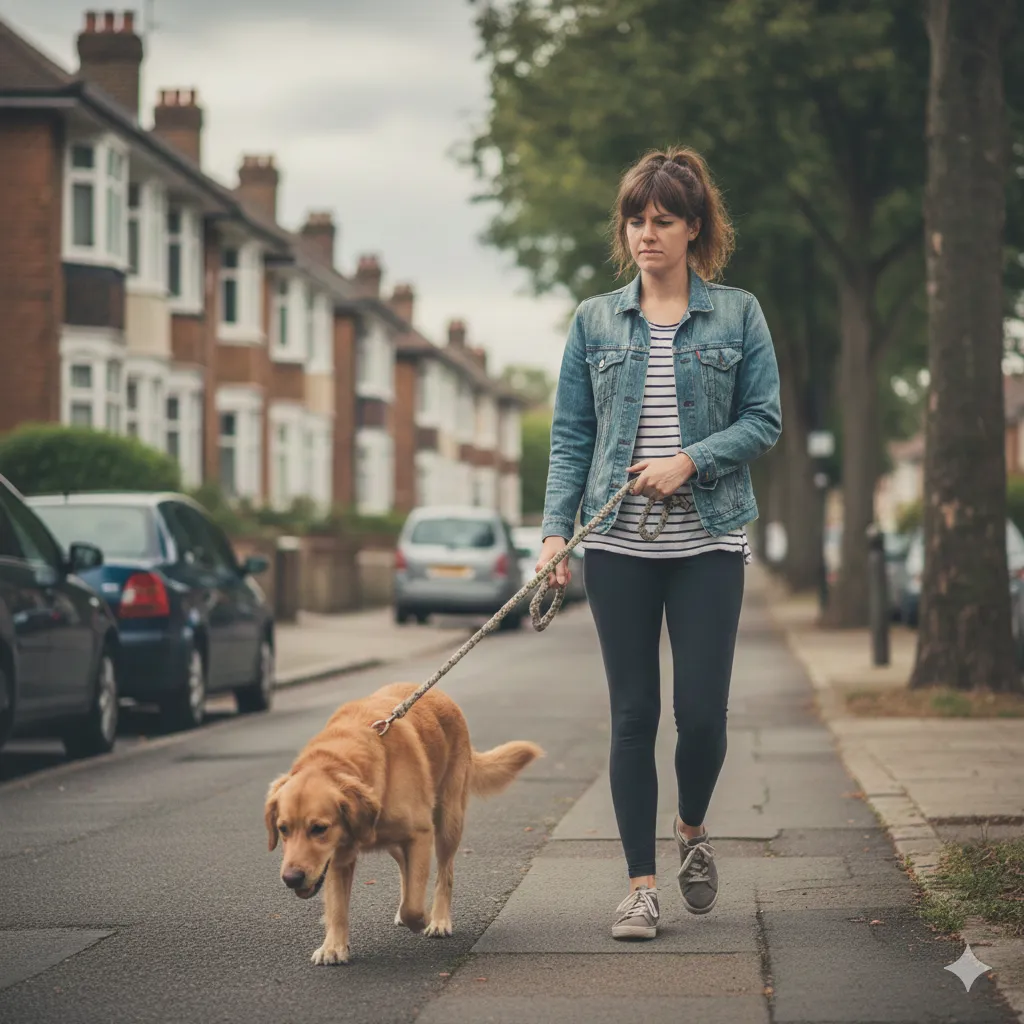 Hund zieht an der Leine